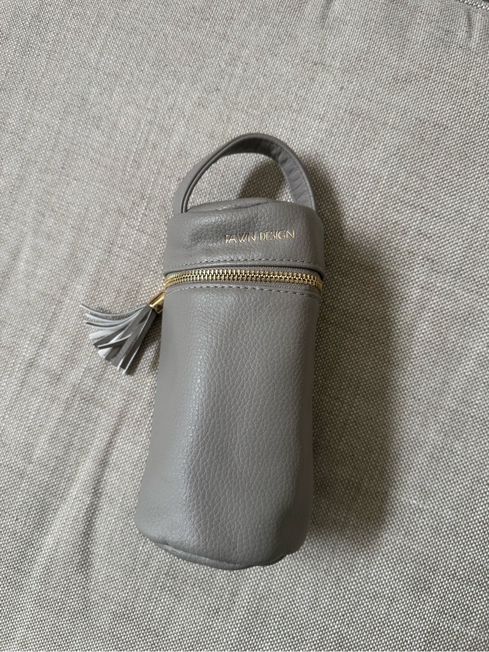 FAWN DESIGN Gray Leather bottle Pouch